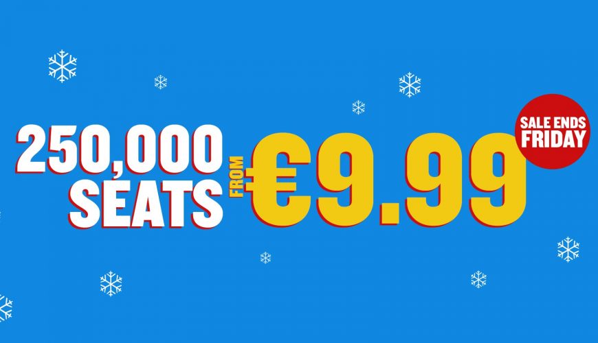 Ryanair ziemas izpārdošana – 250 000 biļetes sākot no €9,99!