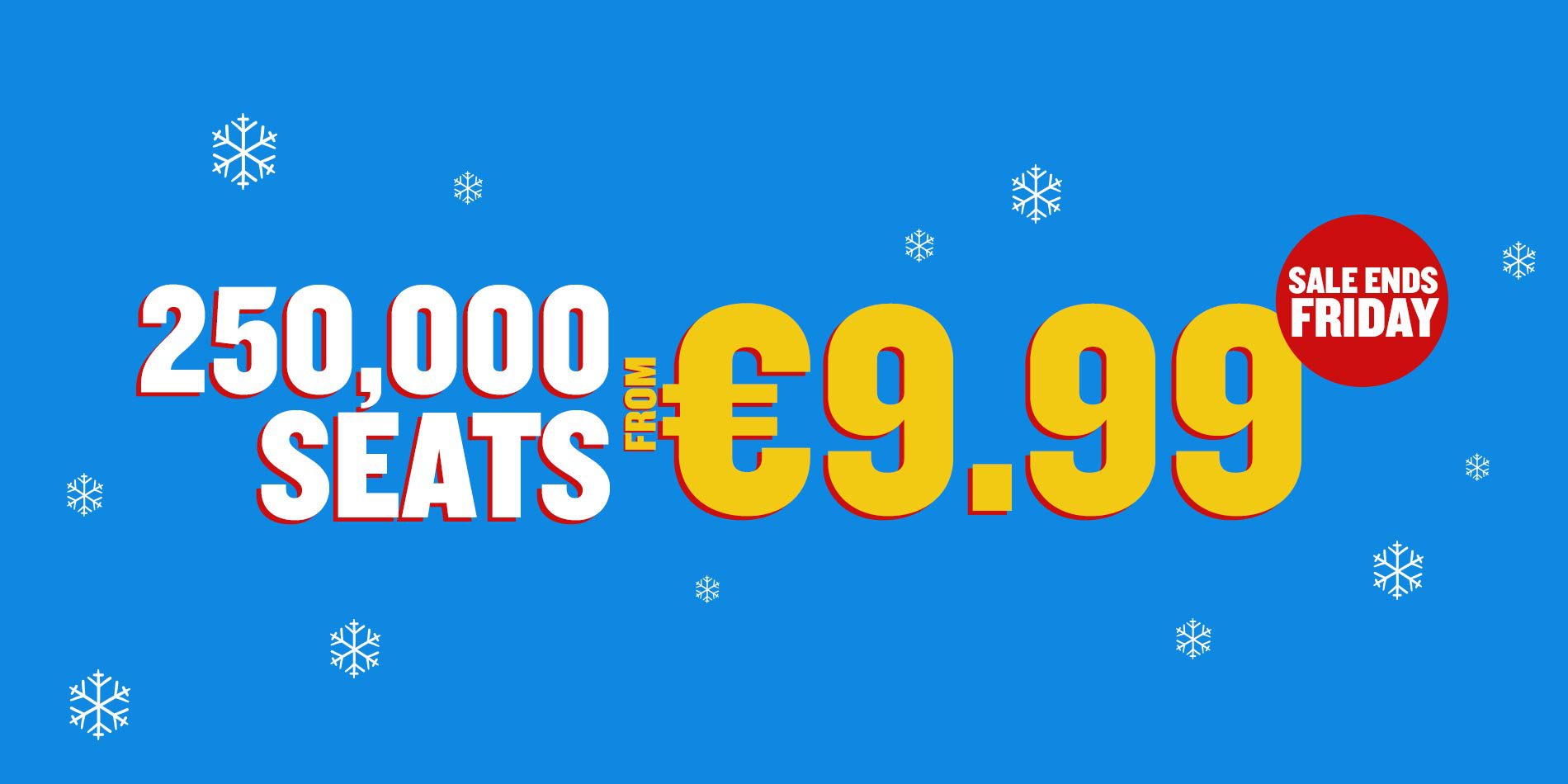 Ryanair ziemas izpārdošana – 250 000 biļetes sākot no €9,99!