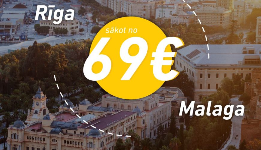 Jaunums! Primera Air atklāj tiešos reisus no Rīgas uz Malagu no 2018. gada aprīļa – cenas no €69 (vienā virzienā)!