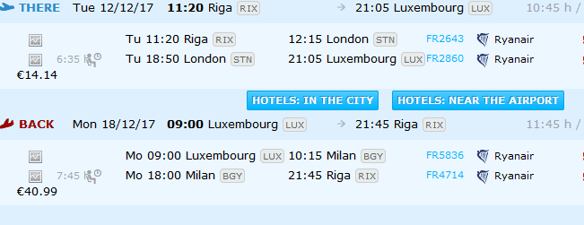 luksemburga lidojumi