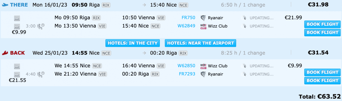 aviobiļetes uz nicu