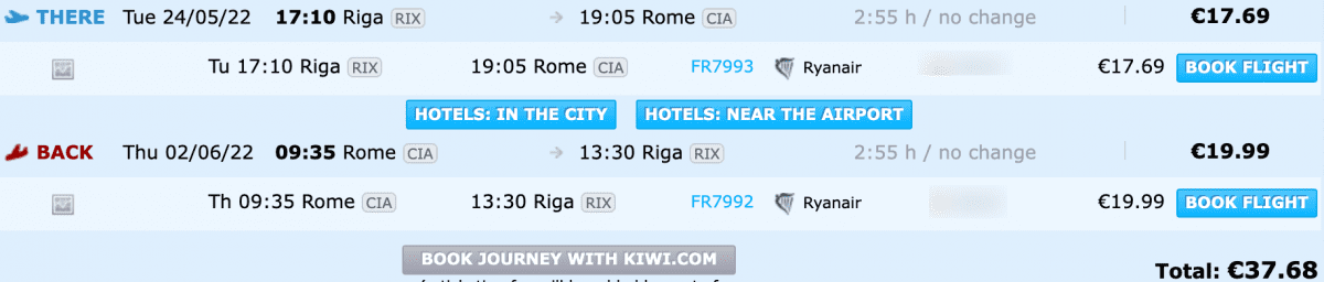 aviobiļetes uz romu