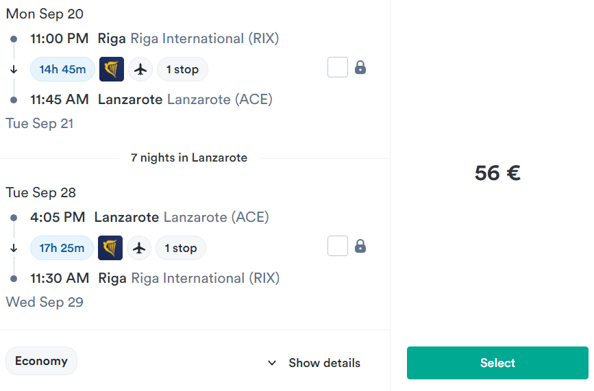 lidojumi uz lanzaroti