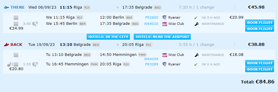 Lētas aviobiļetes uz Belgradu
