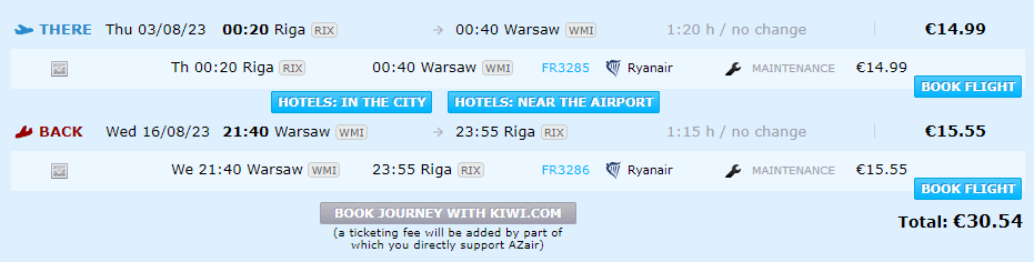 Lētas aviobiļetes uz Varšavu