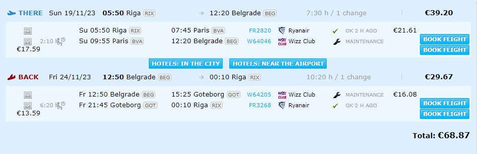 Lētas aviobiļetes uz Belgradi Serbijā