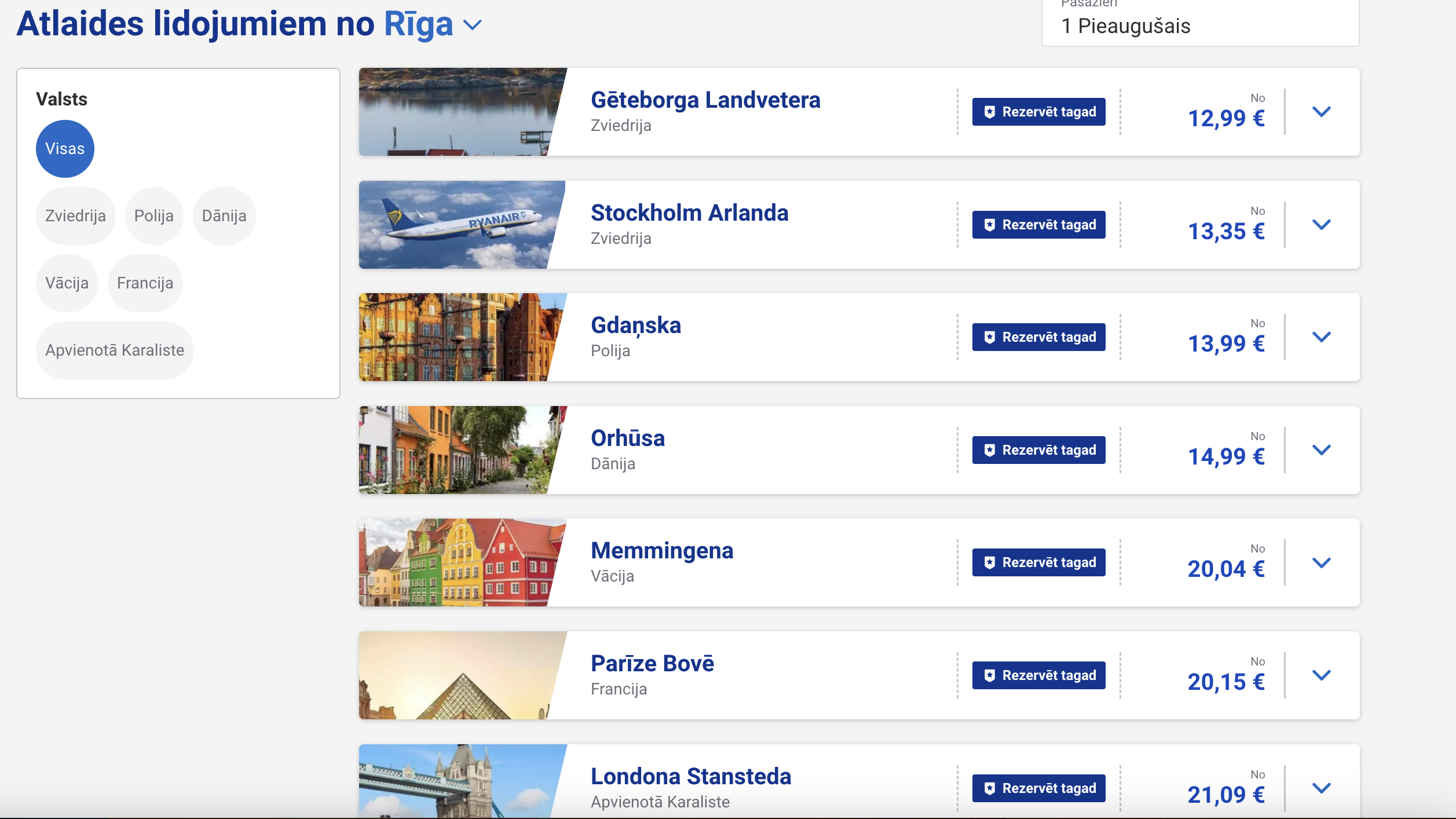 ryanair izpārdošana