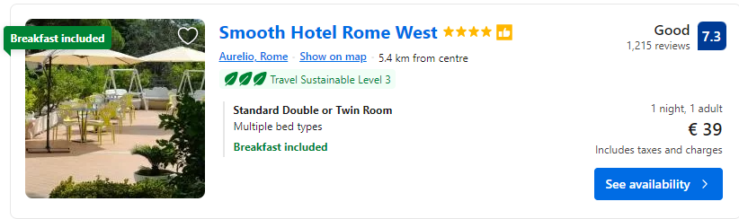 Lētas viesnīcas Romā