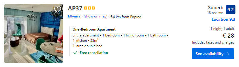 Lētas viesnīcas Popradā Slovākijā