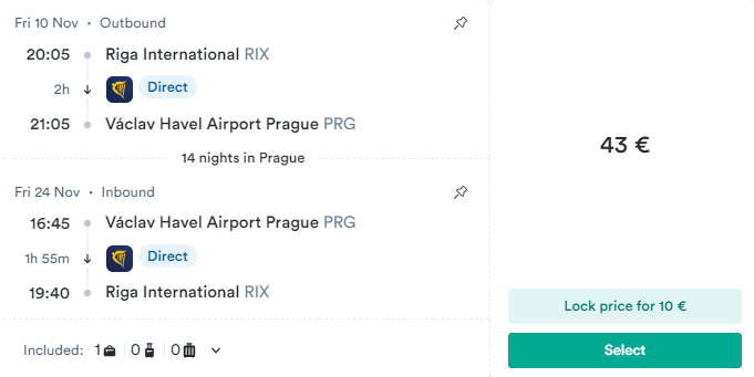 Lētas aviobiļetes uz Prāgu