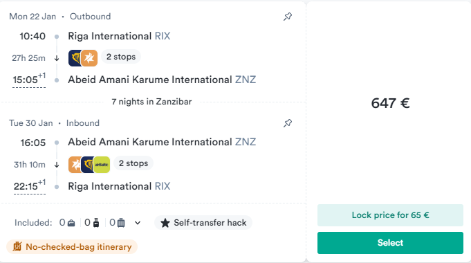 Lētas aviobiļetes uz Zanzibāru