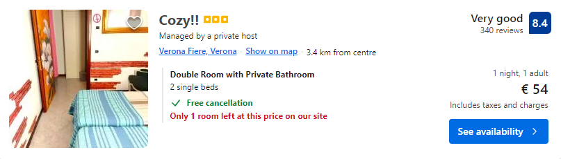 Lētas viesnīcas Veronā Itālijā