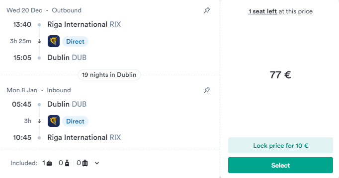 Lētas aviobiļetes uz Dublinu Īrijā