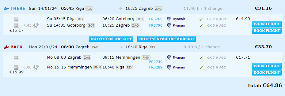 Lētas aviobiļetes uz Zagrebu Horvātijā