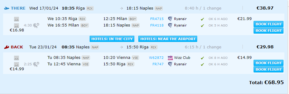 Lētas aviobiļetes uz Neapoli Itālijā