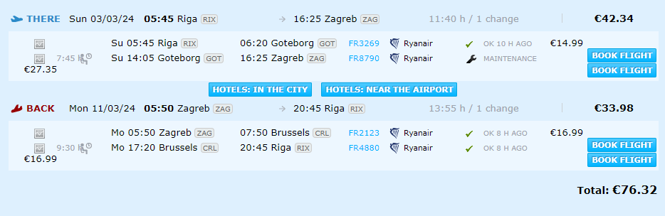 Lētas aviobiļetes uz Zagrebu Horvātijā