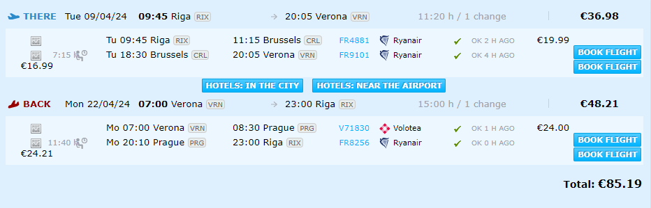 Lētas aviobiļetes uz Veronu Itālijā