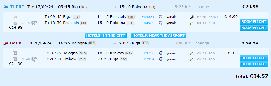 Lētas aviobiļetes uz Boloņu Itālijā