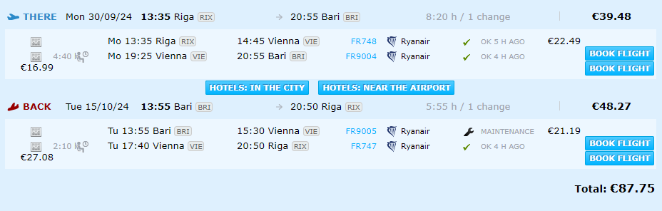 Lētas aviobiļetes uz Bari Itālijā