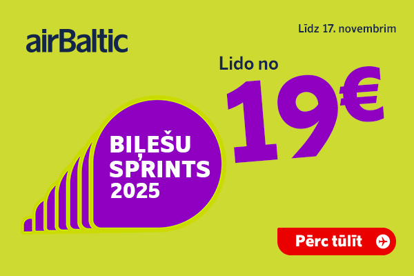 airBaltic 2025. gada BIĻEŠU SPRINTS ir klāt! Lidojumi sākot no €19!