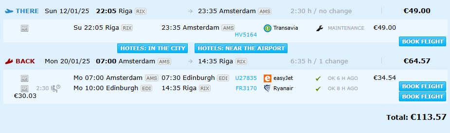 Lētas aviobiļetes uz Amsterdamu Nīderlandē