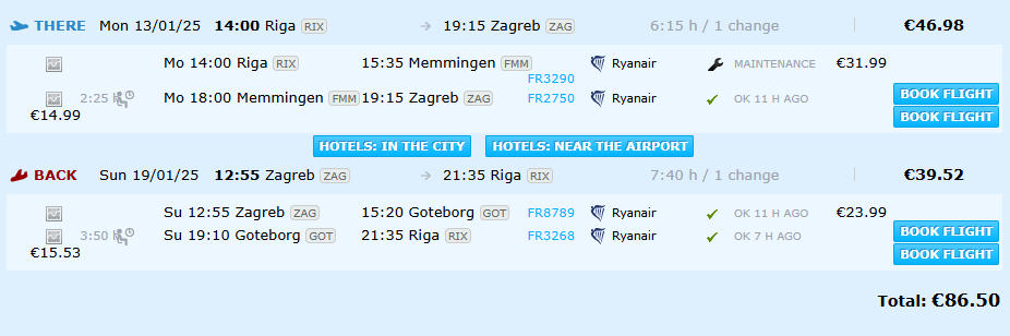 Lētas aviobiļetes uz Zagrebu Horvātijā