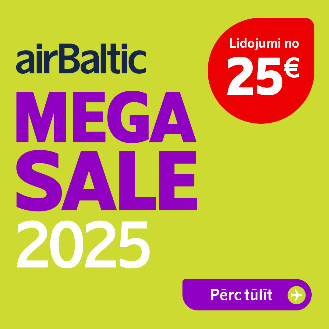 airBaltic 2025. gada grandiozā izpārdošana ir klāt! Lidojumi sākot no €25!