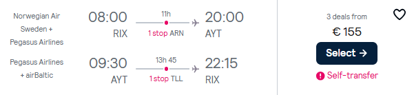 Lētas aviobiļetes uz Antāliju Turcijā