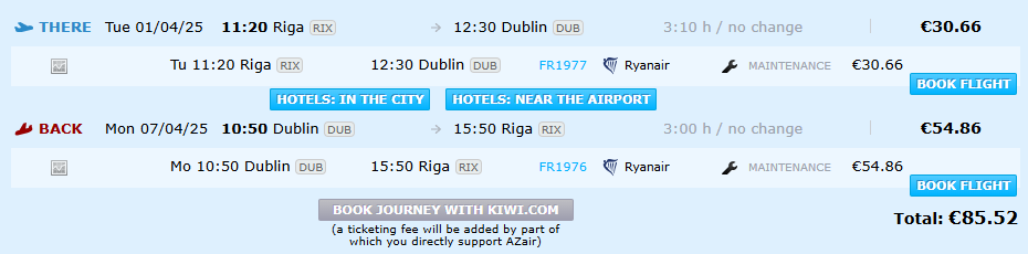 Lētas aviobiļetes uz Dublinu Īrijā