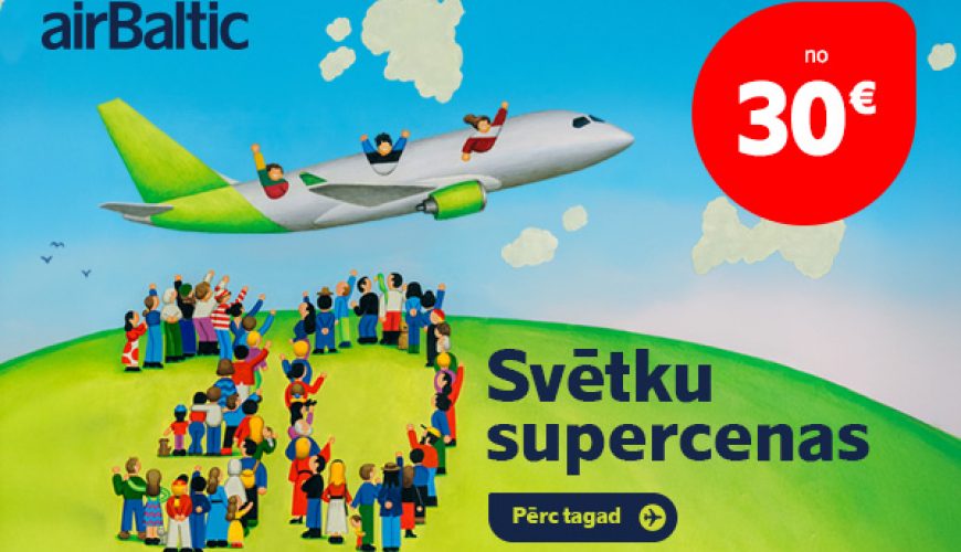 airBaltic izziņo 30. dzimšanas dienas supercenas, visi lidojumi no 30€!