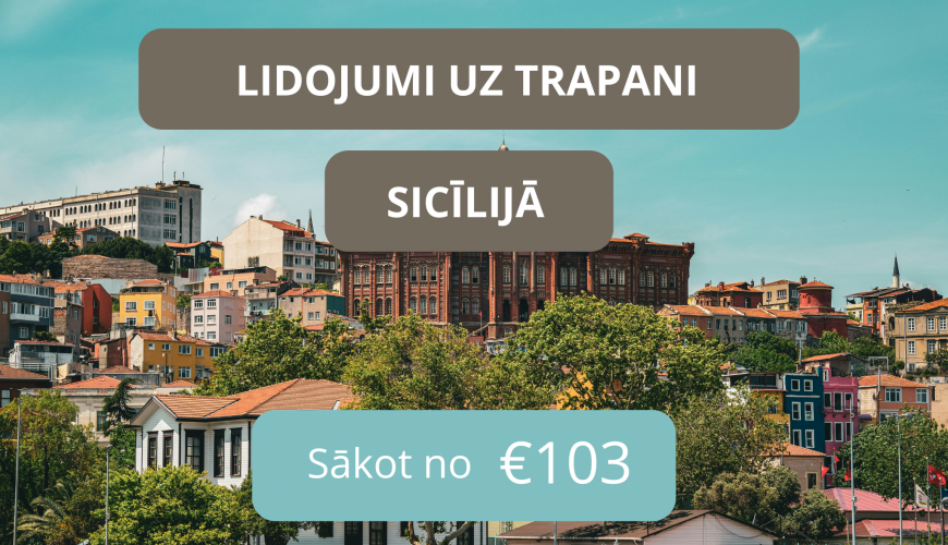 Lētas aviobiļetes no Rīgas uz Trapani Sicīlijā