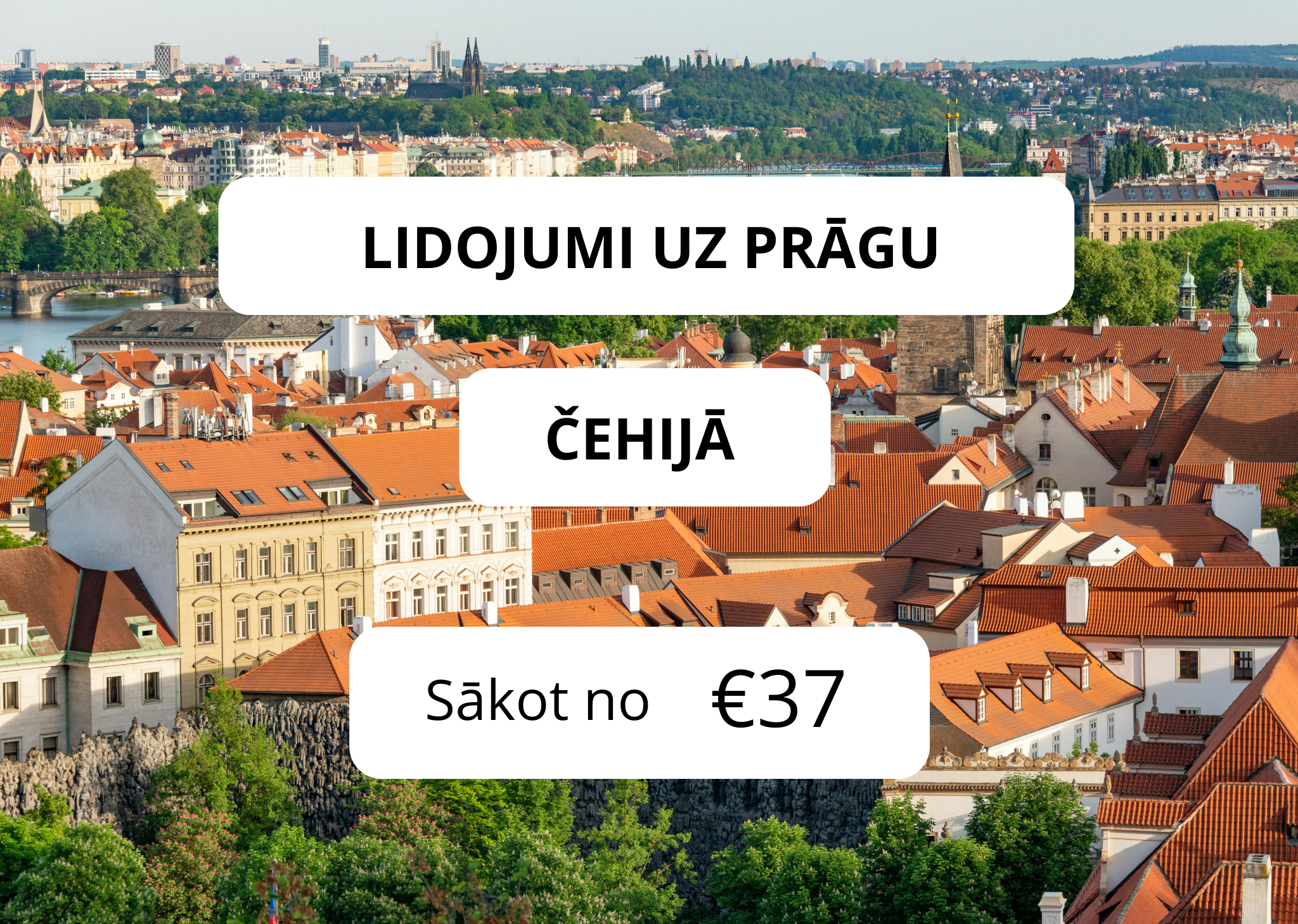 Lētas aviobiļetes uz Prāgu Čehijā