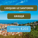 Lētas aviobiļetes no Rīgas uz Santorini Grieķijā