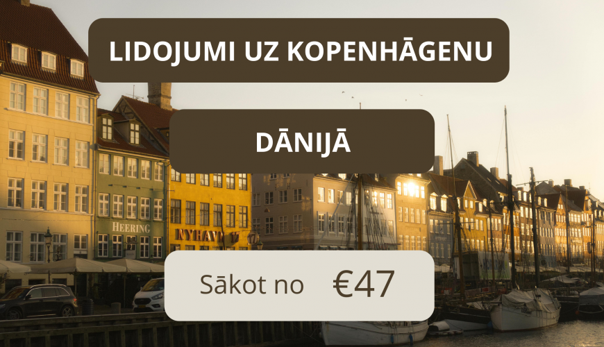 Lētas aviobiļetes uz Kopenhāgenu Dānijā