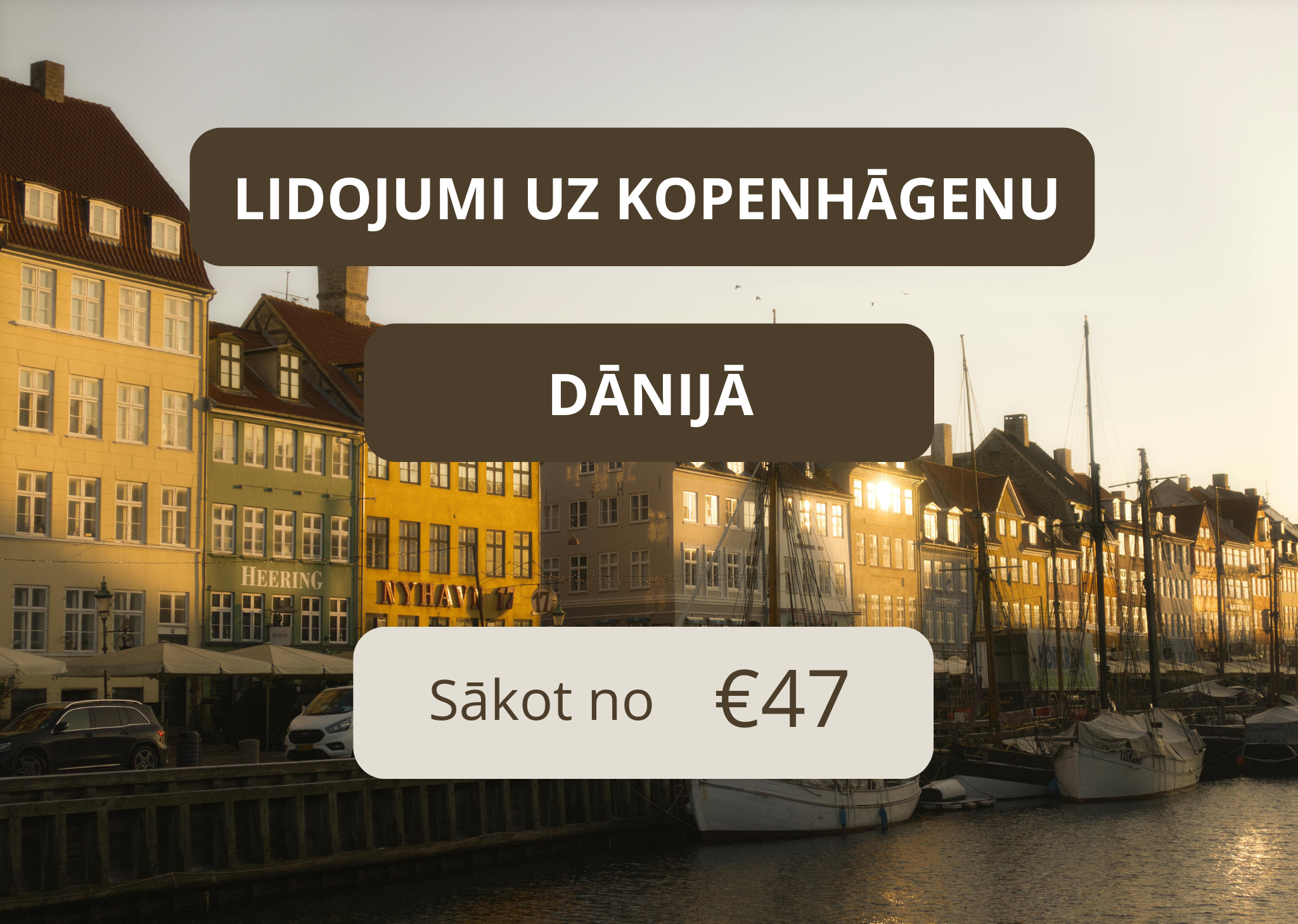 Lētas aviobiļetes uz Kopenhāgenu Dānijā