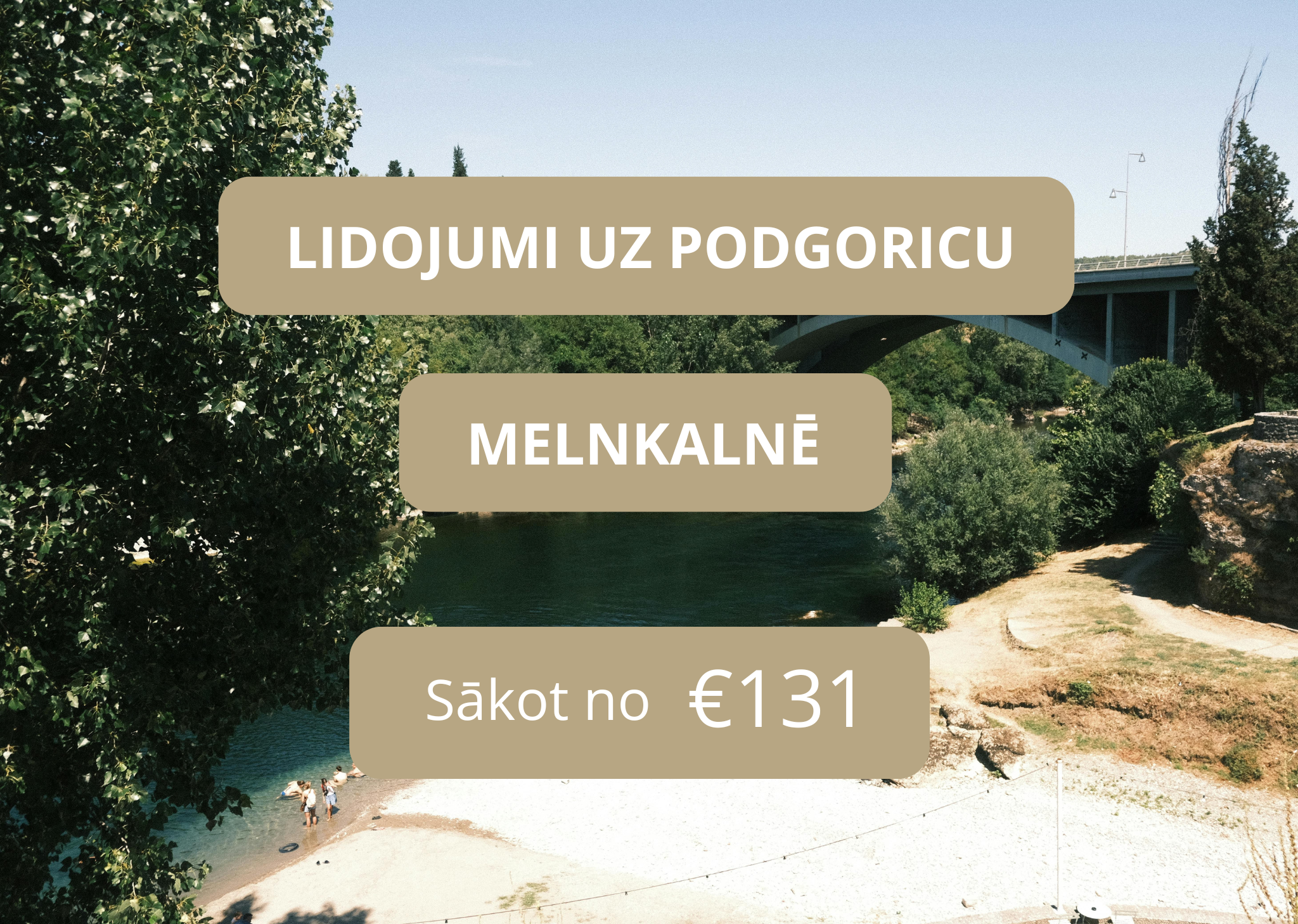 Lētas aviobiļetes no Rīgas uz Podgoricu Melnkalnē