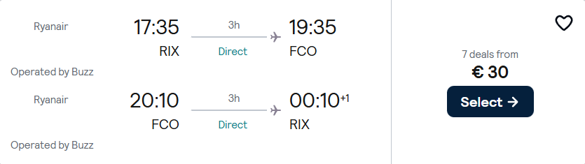 Lētas aviobiļetes uz Romu Itālijā