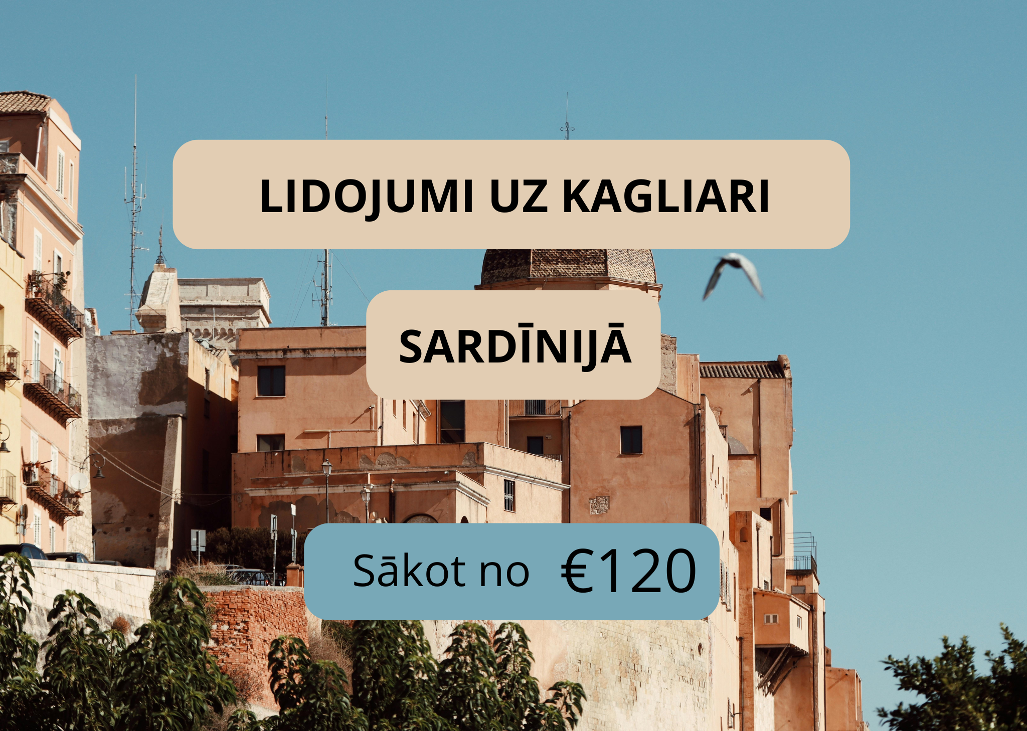 Lētas aviobiļetes uz Kagliari Sardīnijā