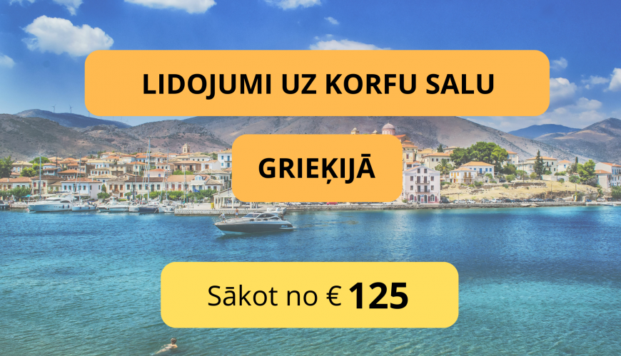 Lētas aviobiļetes uz Korfu salu Grieķijā