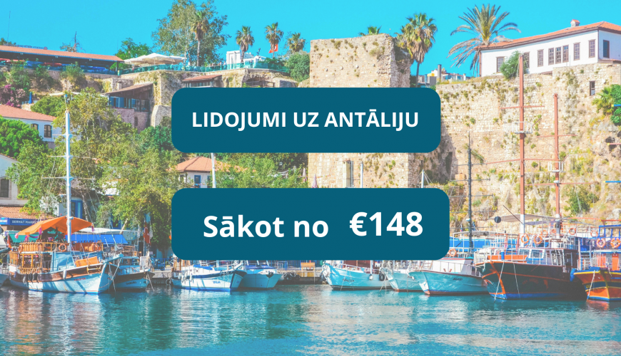 Lētas aviobiļetes uz Antāliju Turcijā