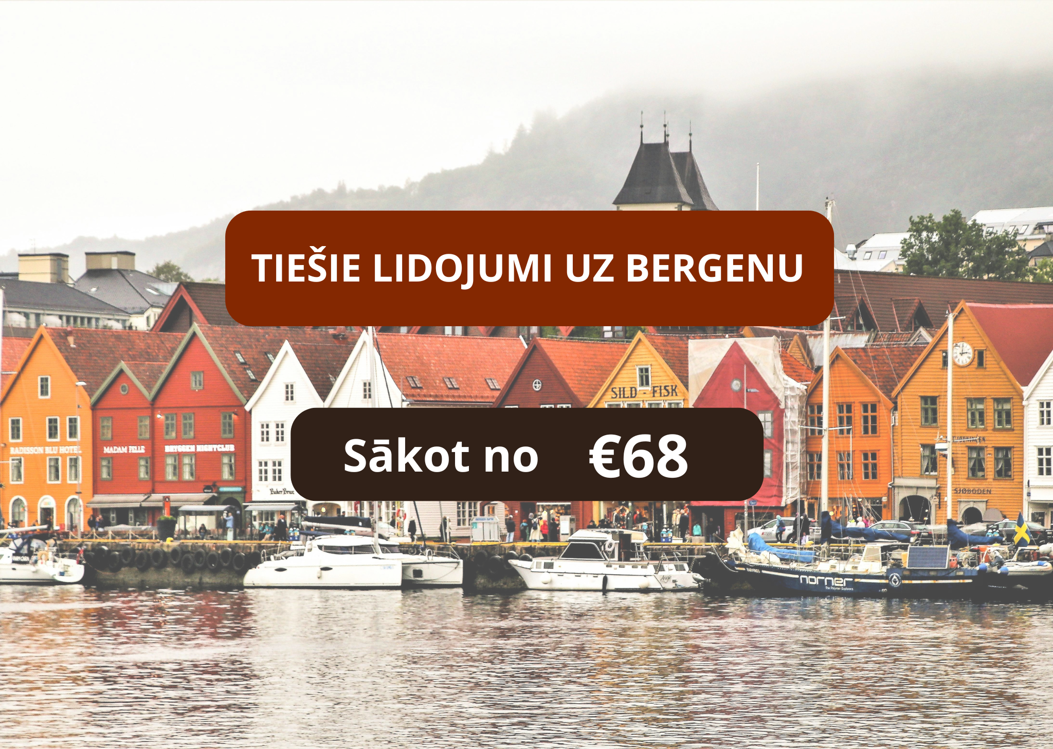 Lētas aviobiļetes uz Bergenu Norvēģijā