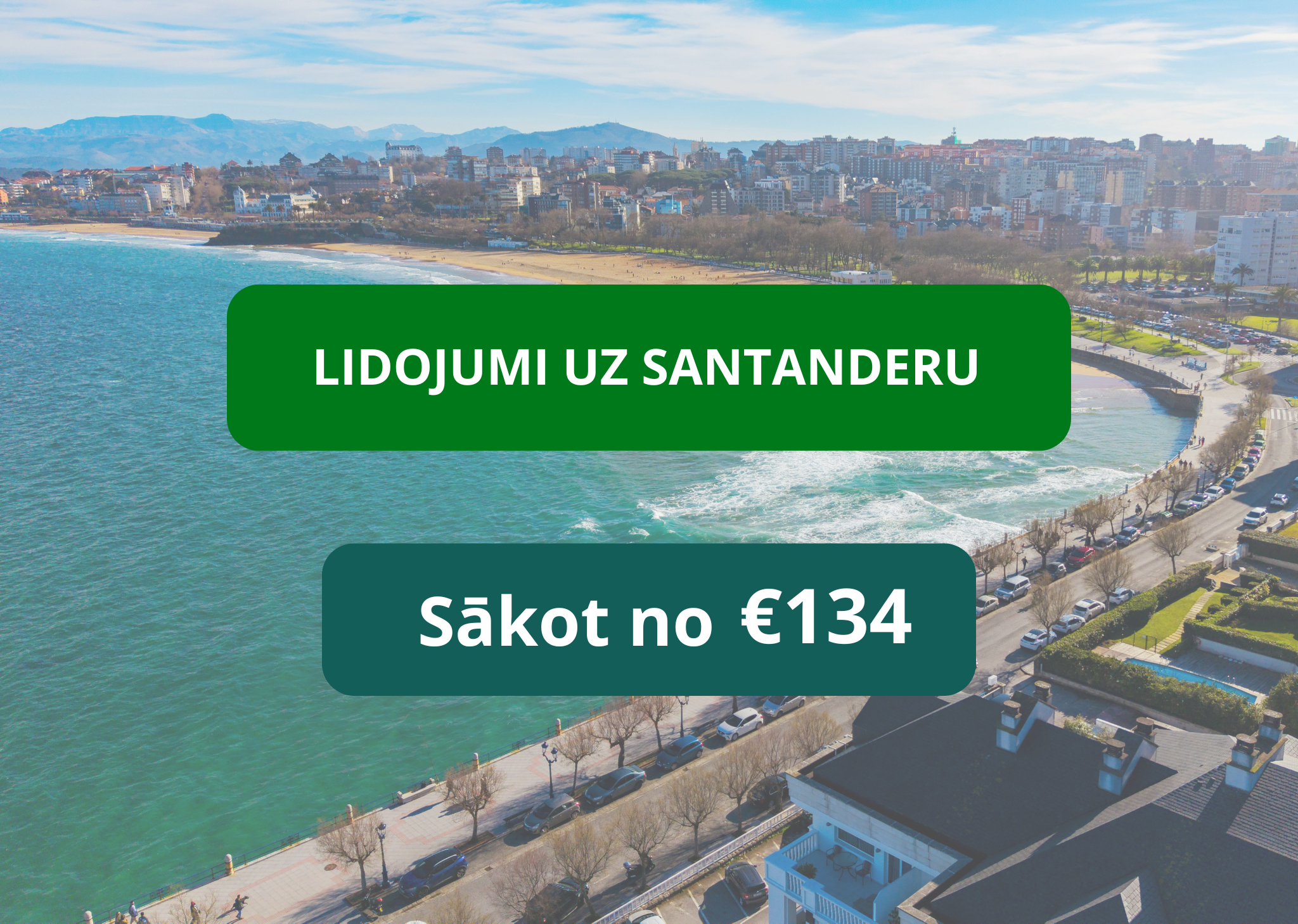 Lētas aviobiļetes uz Santanderu Spānijā