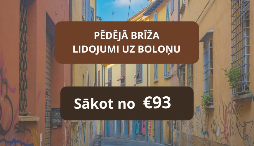 Lētas aviobiļetes no Rīgas uz Boloņu Itālijā