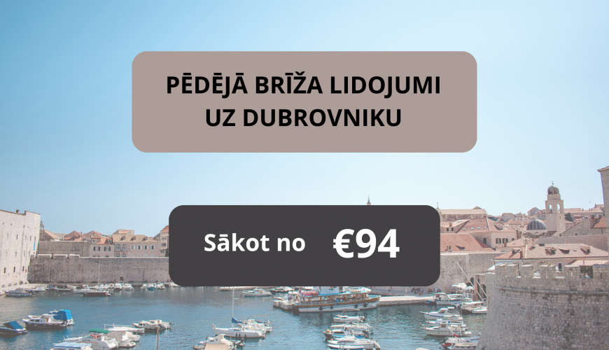 Lētas aviobiļetes uz Dubrovniku Horvātijā