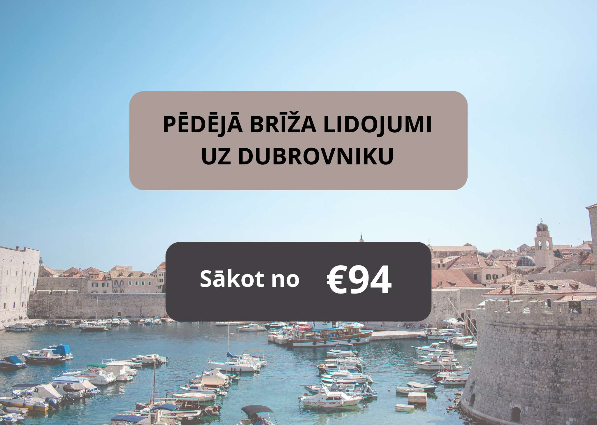 Lētas aviobiļetes uz Dubrovniku Horvātijā