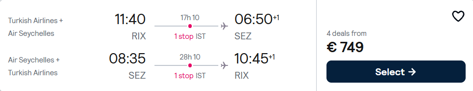 Lētas aviobiļetes uz Seišelu salām