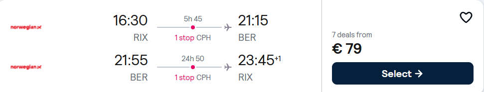 Lētas aviobiļetes no Rīgas uz Berlīni Vācijā
