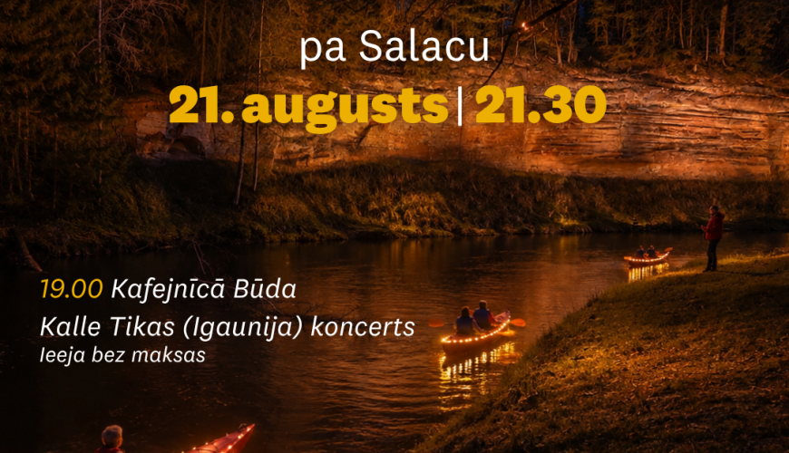Pievienojies pirmajam "Lukturīšu braucienam" un pavadi "Salacas mauciena" dalībniekus ceļā uz jūru!