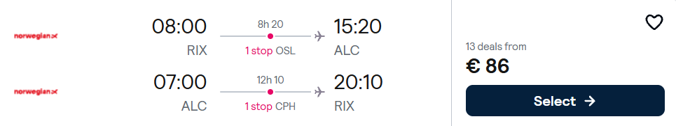 Lētas aviobiļetes uz Alikanti Spānijā