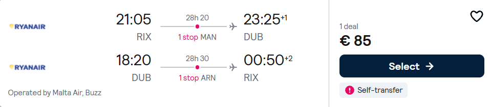 Lētas aviobiļetes uz Dublinu Īrijā